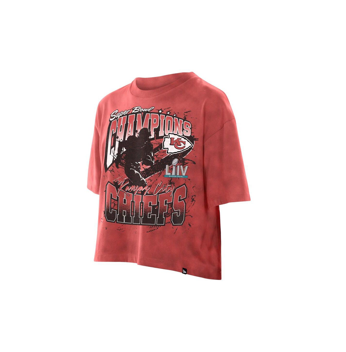 Женская футболка New Era Red Kansas City Chiefs Cropped Boxy Sport Classics Mineral Wash — фото 3