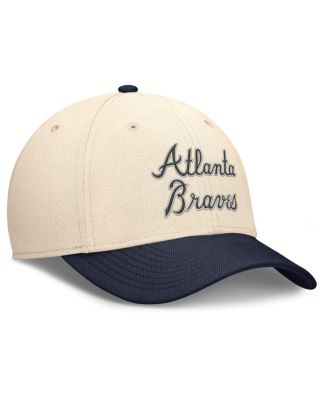 Men's Natural/Navy Atlanta Braves Statement Rise Performance Flex Hat