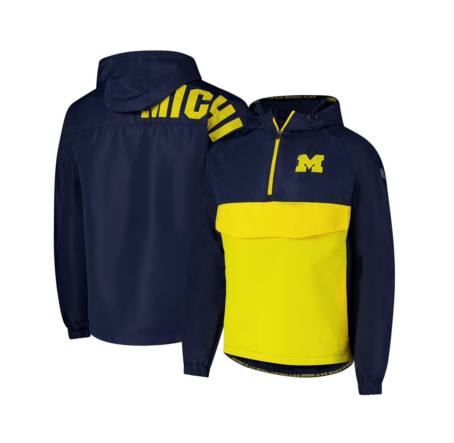 Men's Navy Michigan Wolverines Reloaded Anorak Half-Zip Jacket