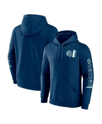 Fanatics - Men's Deep Sea Blue Seattle Kraken Revolution Pullover Hoodie