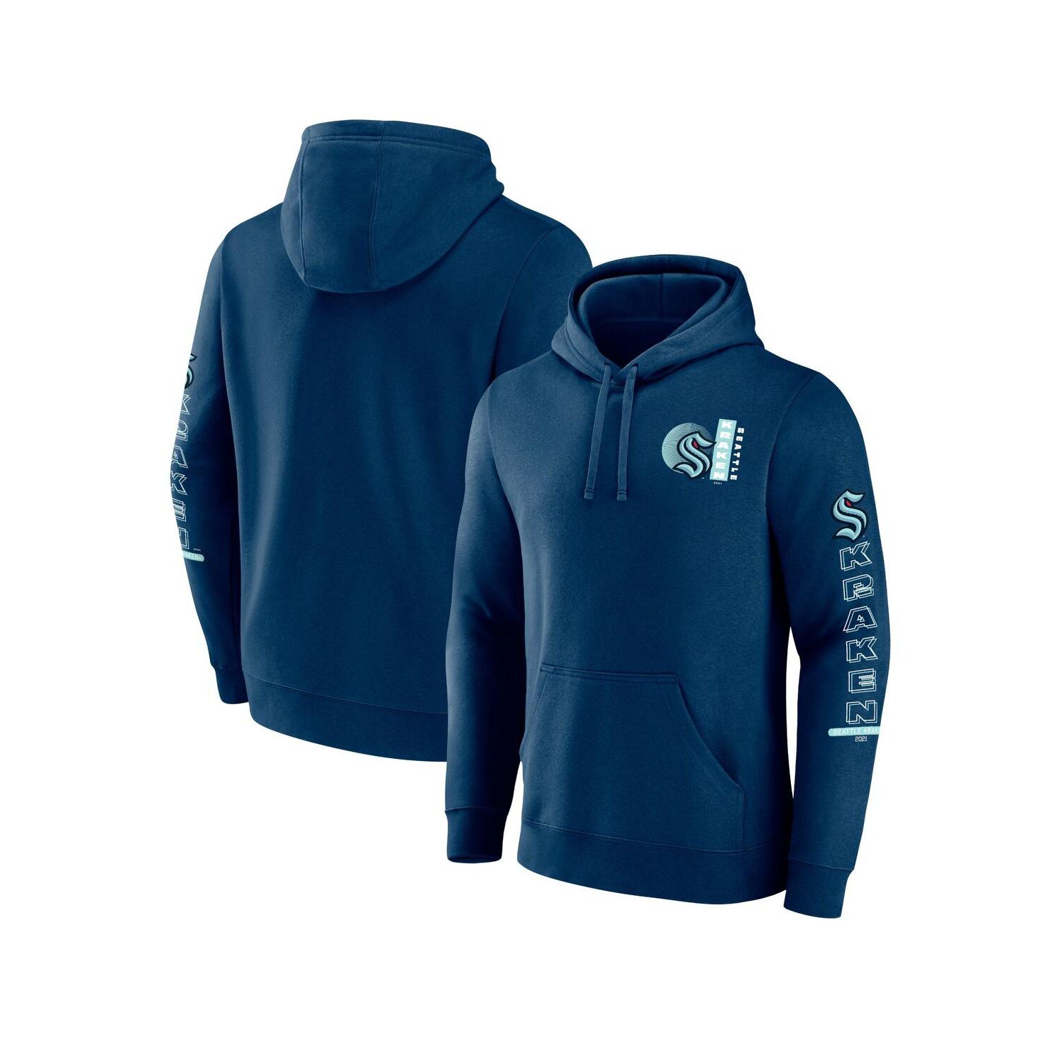 Men's Deep Sea Blue Seattle Kraken Revolution Pullover Hoodie