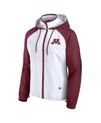 Women's White Minnesota Golden Gophers Full-Zip Anorak Hoodie Jacket