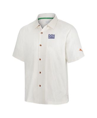 Men's White New York Giants Coconut Matchup Camp Throwback Button-Up Shirt