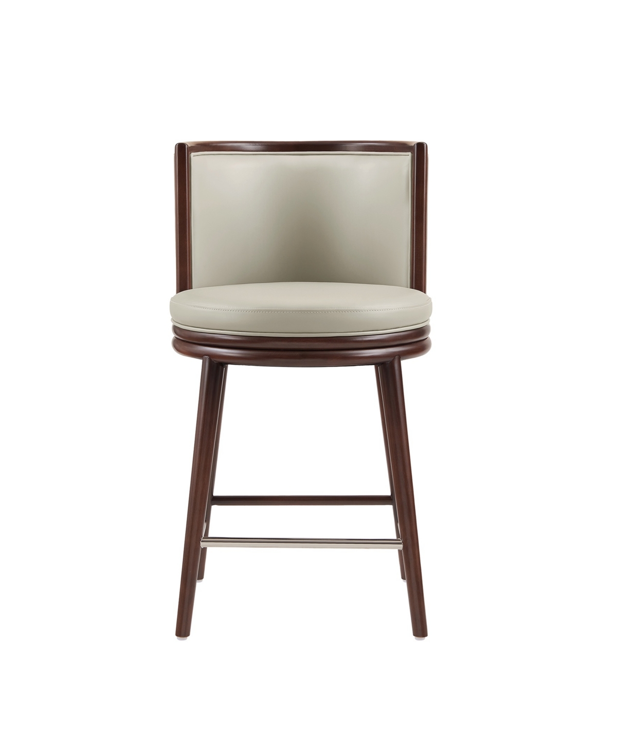 Manhattan Comfort 37.6" Evalyn Faux Leather Upholstered Counter Stool In Gray