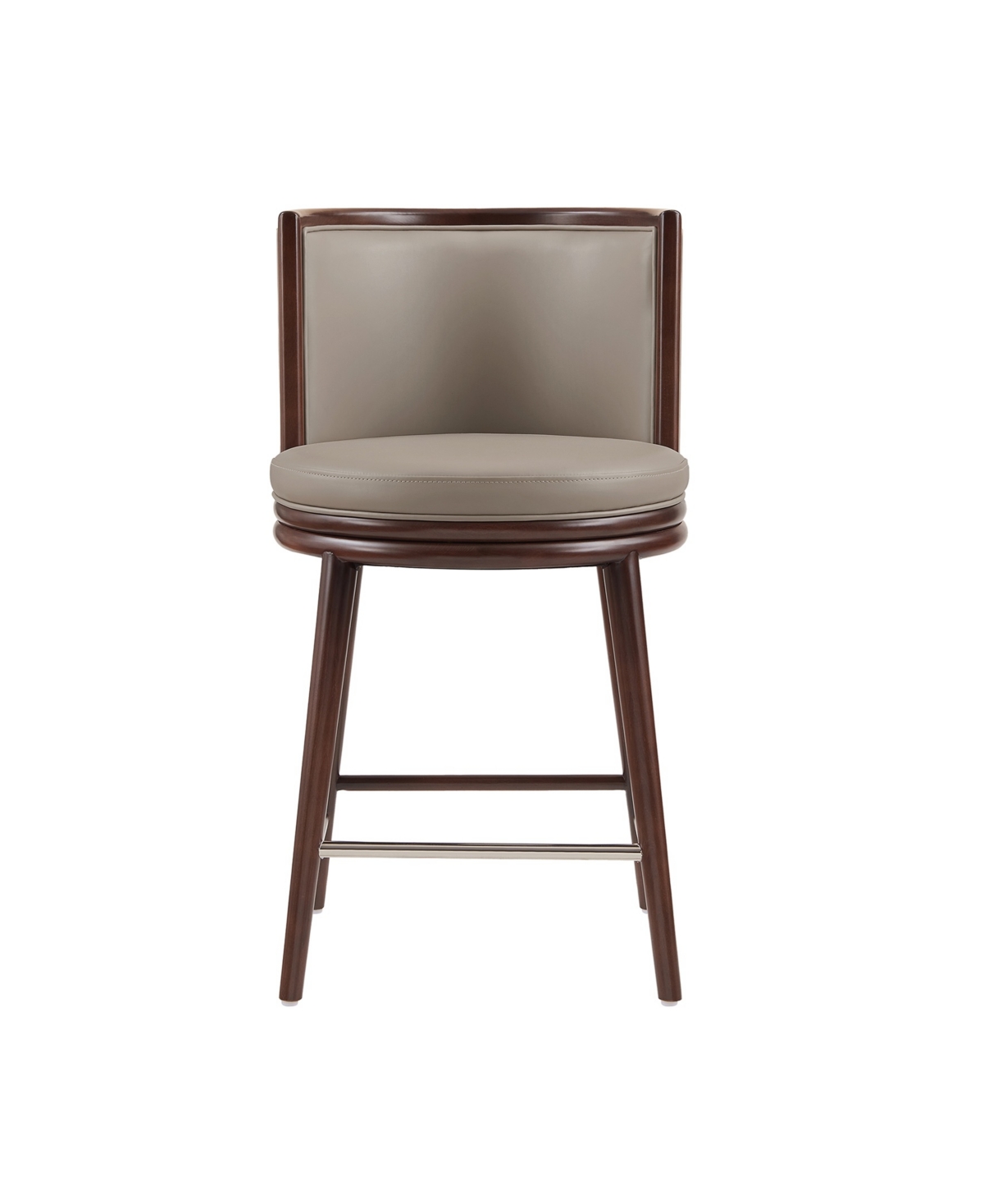 Manhattan Comfort 37.6" Evalyn Faux Leather Upholstered Counter Stool In Brown