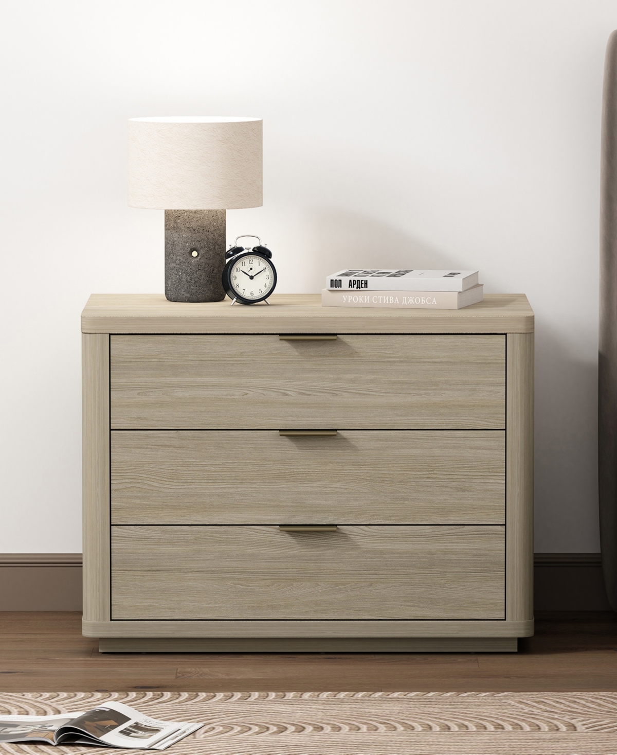 Manhattan Comfort Evelyn 32" 3-Drawer Nightstand
