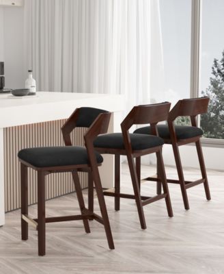 Patricia 36.2" Velvet Upholstered Counter Stool