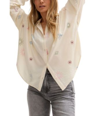 Women's Swallow Crinkle Embroidered Shirt