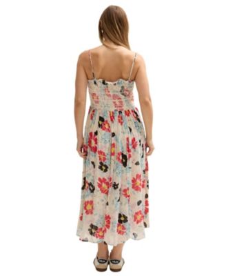 Women's Jessica Detachable Strap Poppy Print Midi Dress