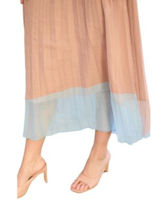 Women's Ladbarn Color Block Pleated Maxi Skirt