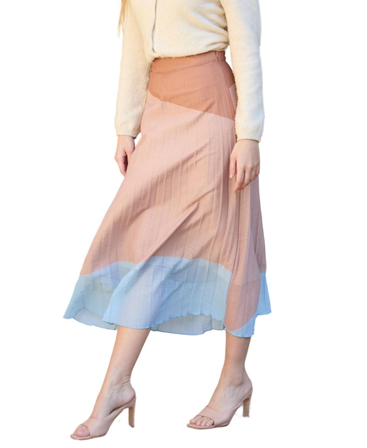 Women's Ladbarn Color Block Pleated Maxi Skirt