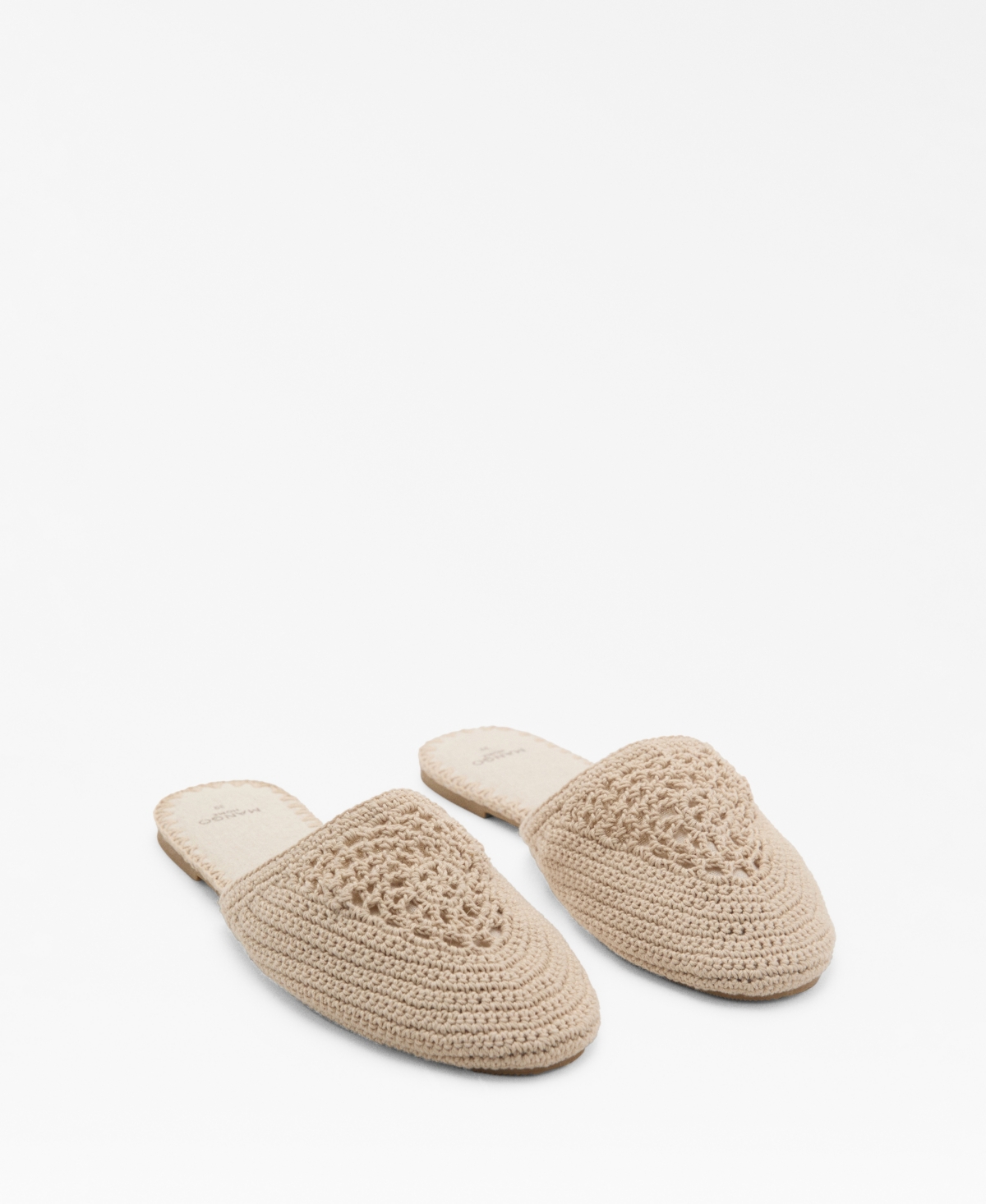 Mango Women's Braided Cotton Slippers In Sand