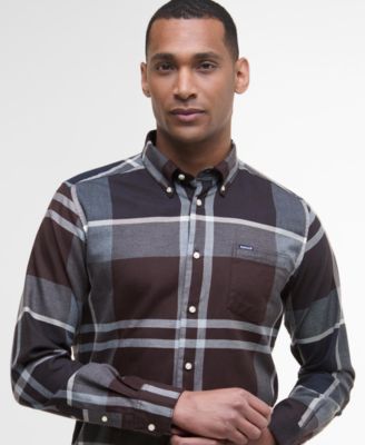 Men's Dunoon Tailored-Fit Tartan Button-Down Twill Shirt