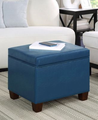 21.75" Faux Leather Madison Storage Ottoman