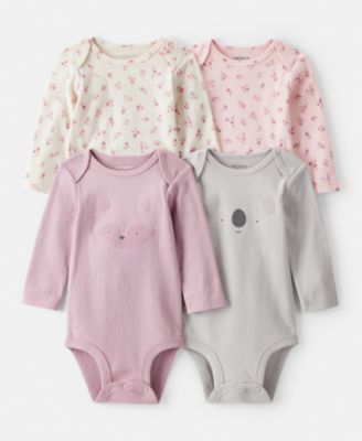 Carter's - Baby Cotton Long-Sleeve Bodysuits, 4 Pack