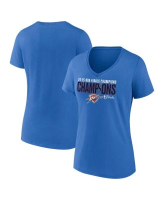 Fanatics - Women's Blue Oklahoma City Thunder 2025 NBA Finals Champions Fast Break Hometown V-Neck T-Shirt