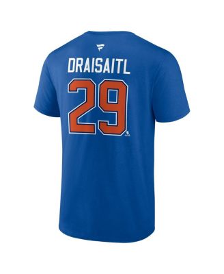 Men's Leon Draisaitl Royal Edmonton Oilers Authentic Stack Name Number T-Shirt