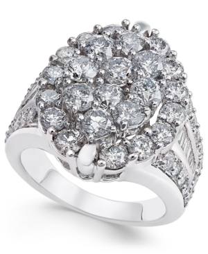 image of Diamond Oval Cluster Ring (4 ct. t.w.) in 14k White Gold
