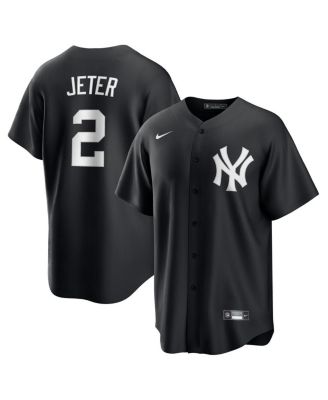 Nike - Men's Derek Jeter Black New York Yankees Lights Out Replica Player Jersey