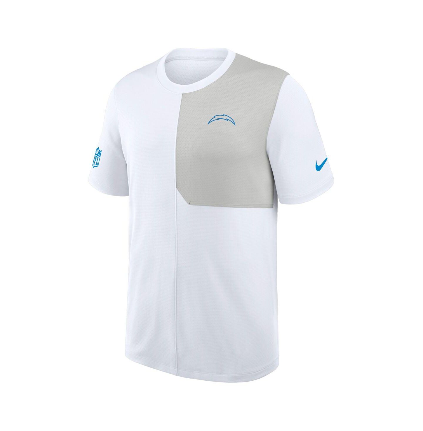 Мужская рубашка Nike White Los Angeles Chargers Sideline UV Performance Coach — фото 3