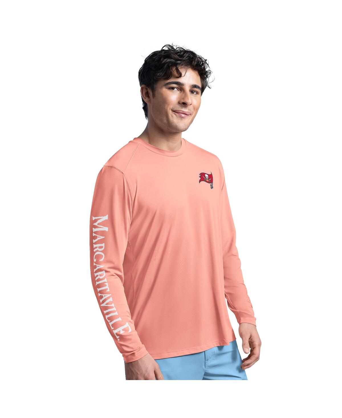 Men's Coral Tampa Bay Buccaneers Margaritaville Rock Harbor Long Sleeve Rashguard Top - Coral