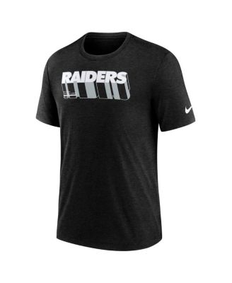 Men's Heather Black Las Vegas Raiders Long Pass Tri-Blend T-Shirt