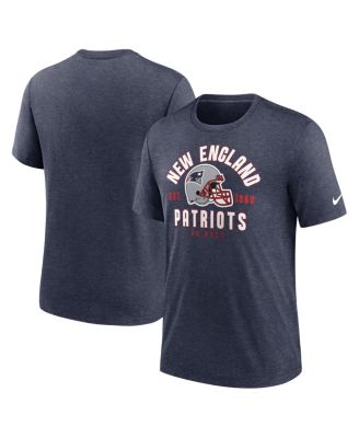 Nike - Men's Heather Navy New England Patriots Helmet Tri-Blend T-Shirt