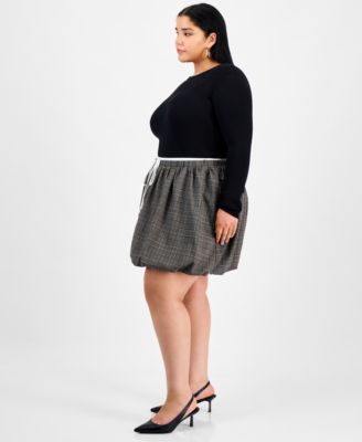 Trendy Plus Size Plaid Bubble Mini Skort, Macy's Exclusive