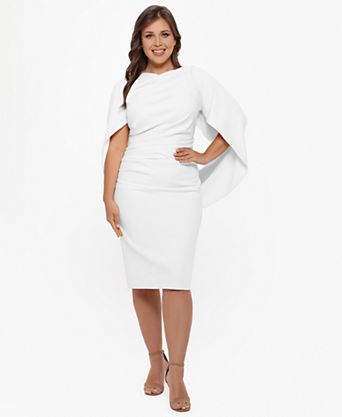 all white plus size dresses for all white party Curvy Attire Plus Size Affair Curvy White Party Attire Plus Size White Party Dresses cocktail parties Plus Size Junior White Party