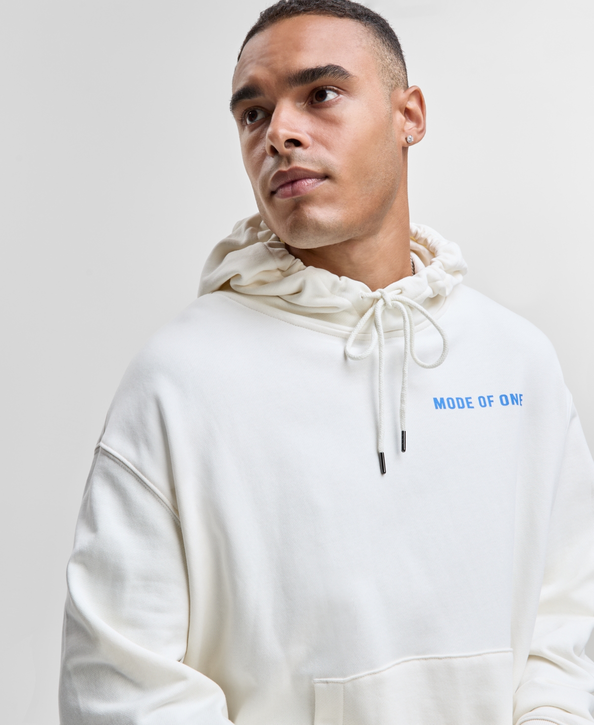 Mode Of One Men's Relaxed-fit Control Graphic-print Pullover Hoodie, Macy's Exclusive In White