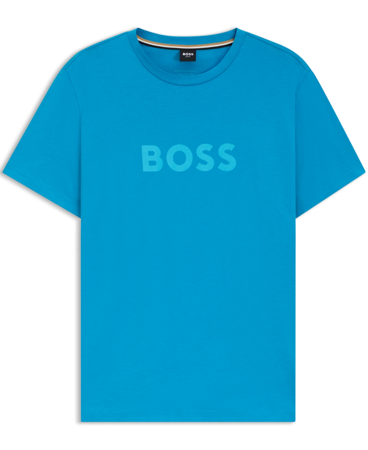 Hugo Boss Boss By  Men's Spf 50+ Uv Protection Cotton-jersey T-shirt In Blue