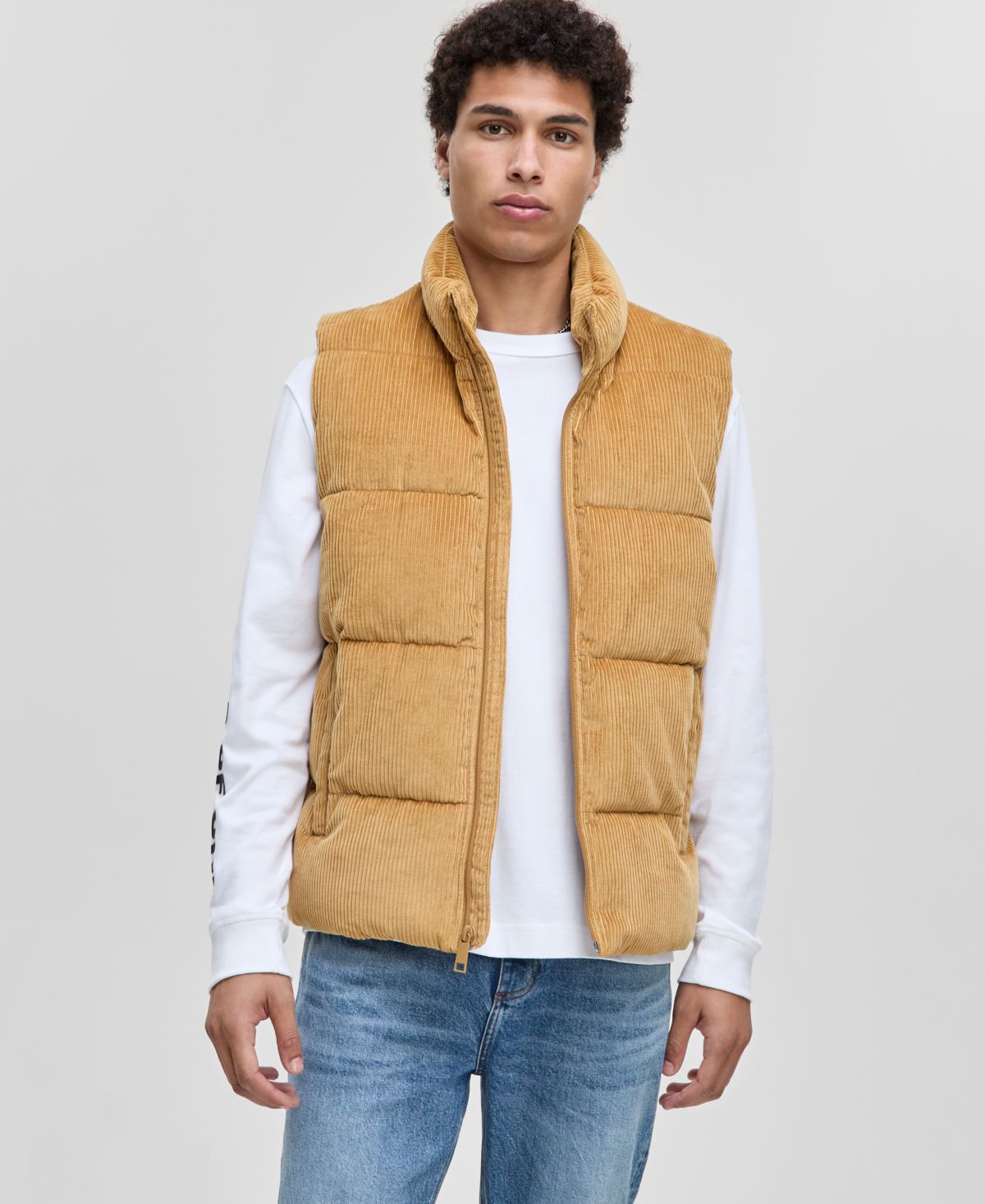 Мужской вельветовый жилет-пуховик свободного кроя, эксклюзивный от Macy's