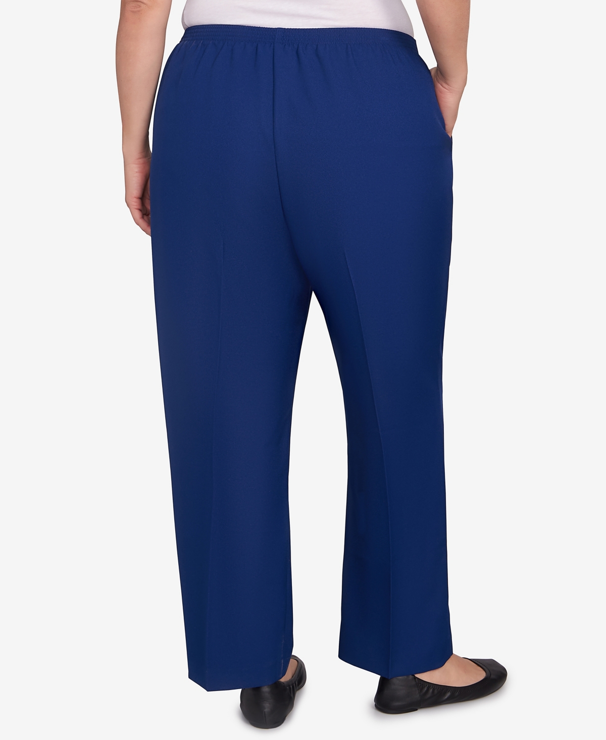 Alfred Dunner Plus Size Classic Poly Accord Medium Length Pants In Blue