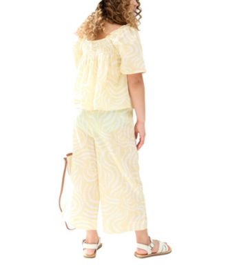 Little Girls Raffya Nia Shirred Neck Zebra Swirl Print Co-Ords Set