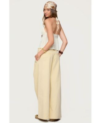 Womens Textured Iridescent Babydoll Halter Top