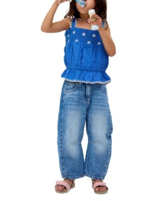 Tilly Blanket Stitch Peplum Hem Blouse