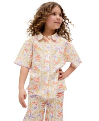 Little Girls Raffya Gilly Scalloped Edge Matisse Print Shirt