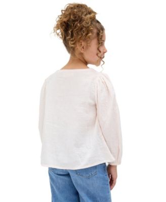 Kids Dina V-Neck Embroidered Blouse