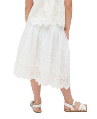 Rufa Smocked Waist Windowpane Check Skirt