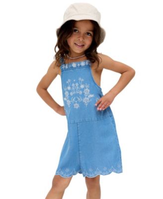 Rachel Scalloped Hem Embroidered Romper