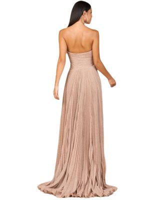 Women's Flowing Pleated, Strapless Dress