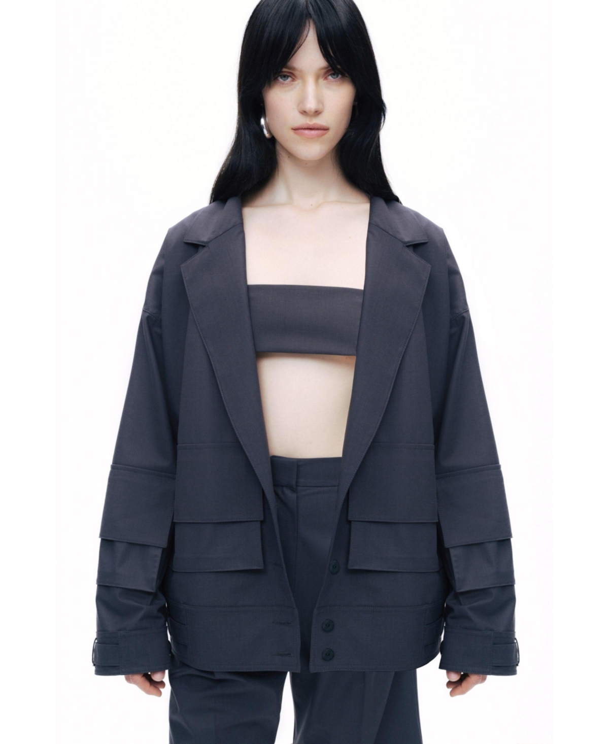 Women's Cargo Pocket Jacket - Anthracite