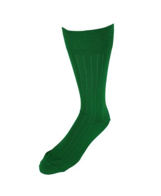 Men's Jasper Mercerized Cotton Ribbed Mid-Calf Solid Color Socks