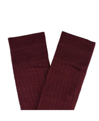 Men's Jasper Mercerized Cotton Ribbed Mid-Calf Solid Color Socks