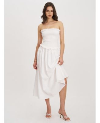 Women's Quadiya Smock Top Strapless Drop Waist Midi Dress