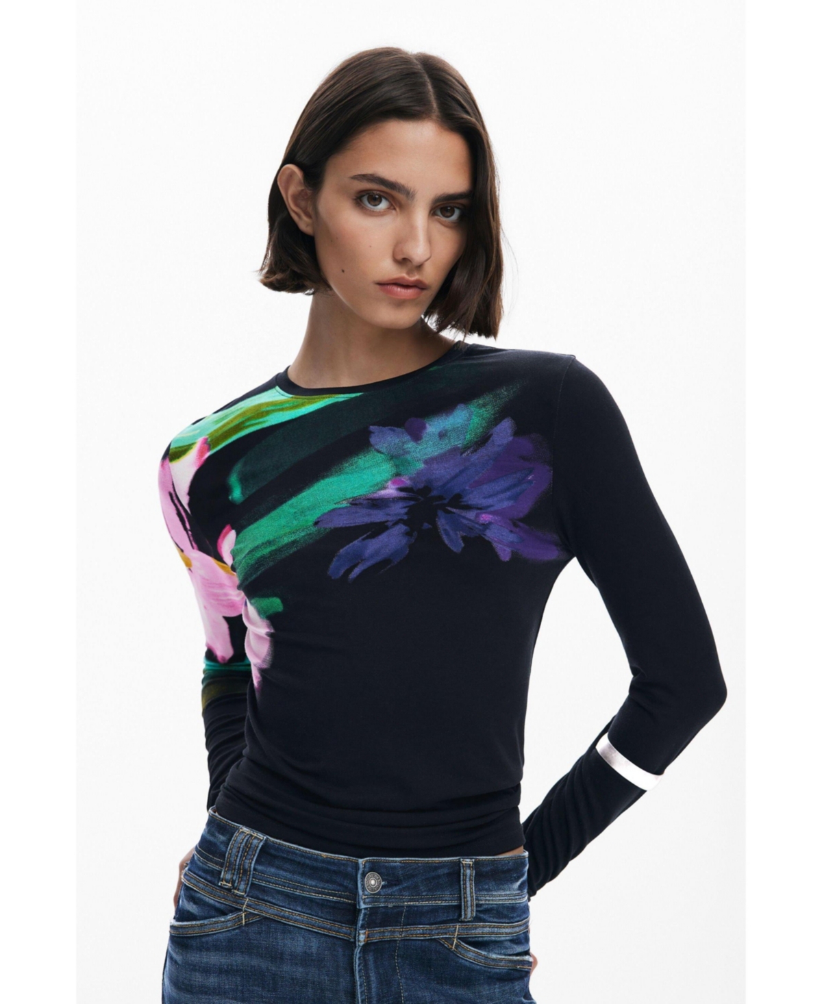 Desigual Women's Long-sleeve floral T-shirt