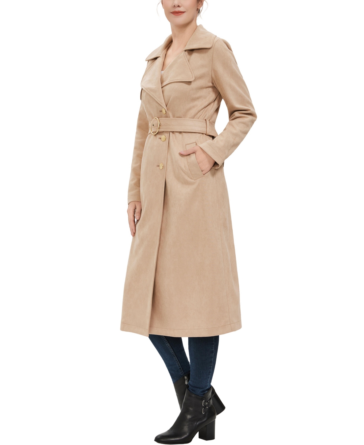 Kimi + Kai Women's Natalia Faux Suede Trench Coat | Arden Fair
