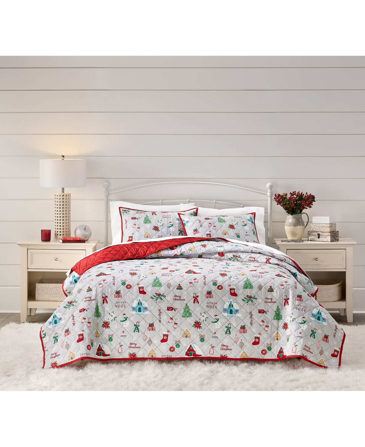 Holiday Lane Holiday Icons 4-Pc. Quilt Tote Set, Full/Queen, Exclusively for Macy's
