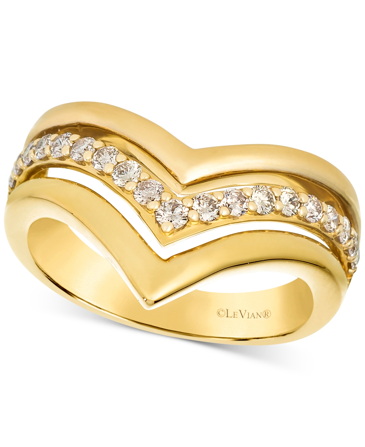 Le Vian Nude Diamond Ring (3/8 Ct. T.w.) Set In 14k Yellow Gold In Gold