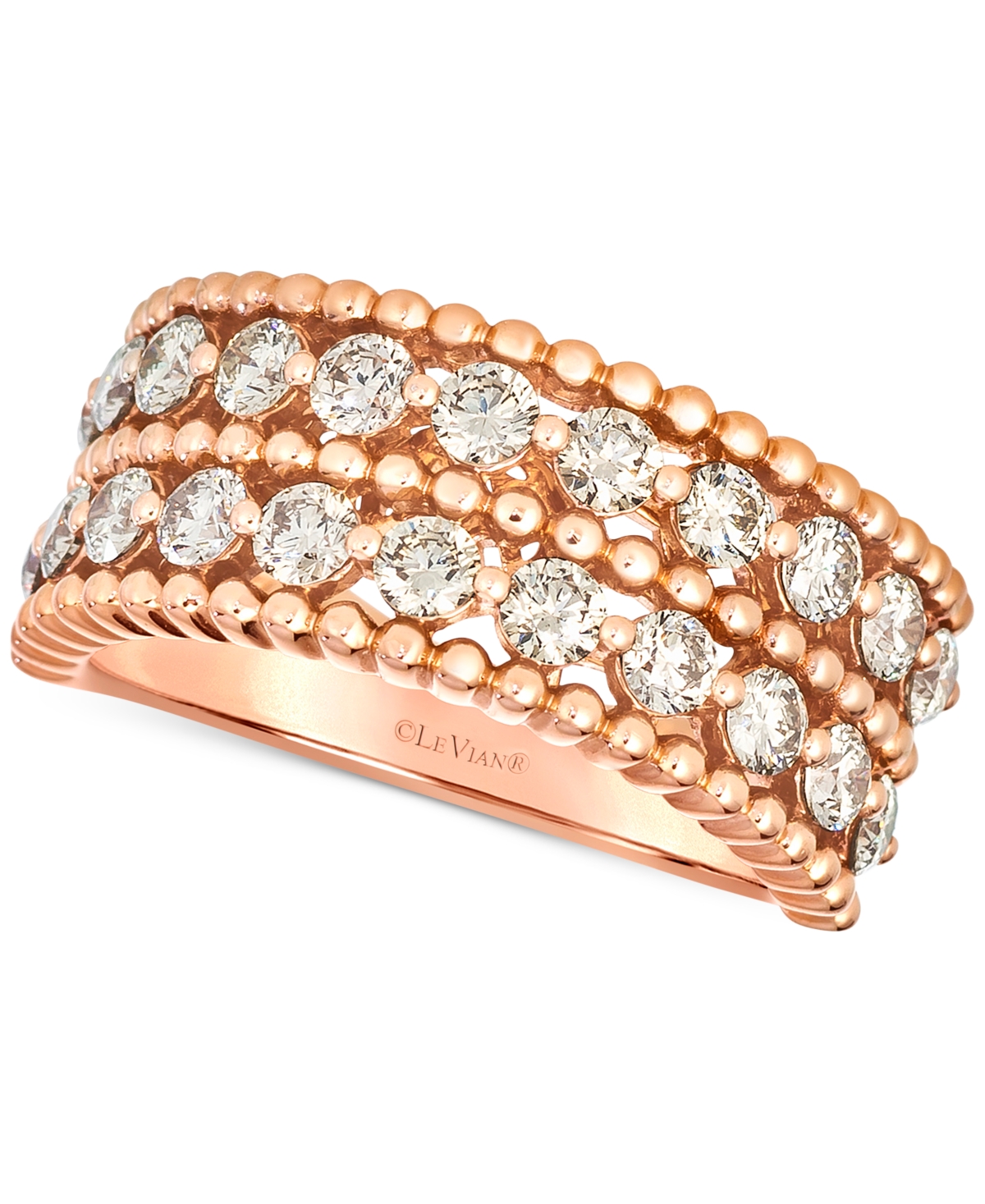 Le Vian Nude Diamond Double Row Beaded Ring (1-1/3 Ct. T.w.) In 14k Rose Gold In Gold